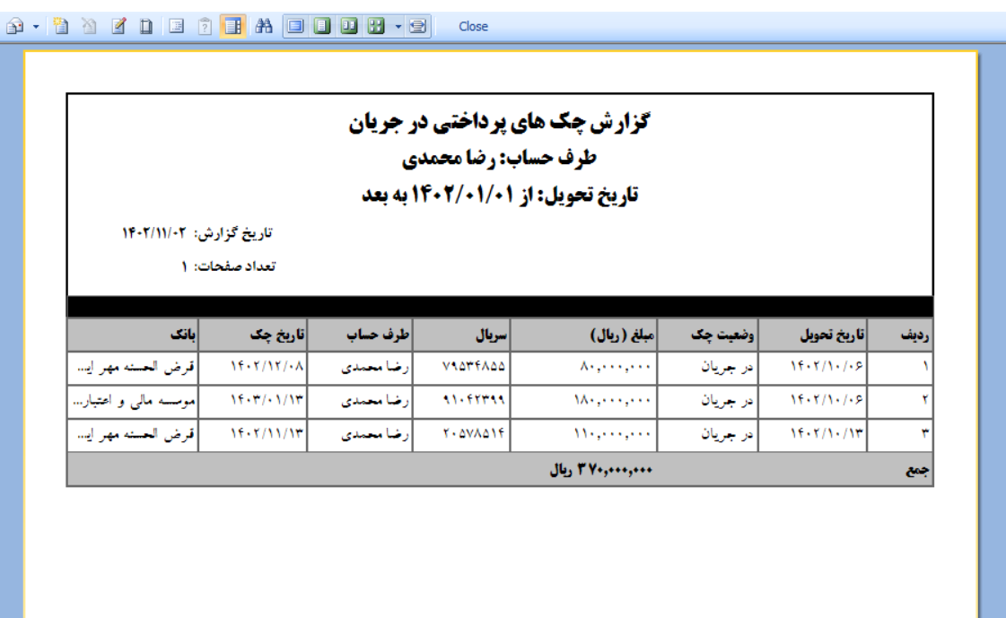 گزارش گیری چک یار پردیس